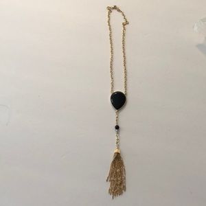 Gold tone tasseled necklace